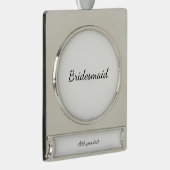 EENVOUDIG MINIMAL jouw naam aangepaste bridesmaid  Verzilverd Banner Ornament (Rechts)