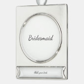 EENVOUDIG MINIMAL jouw naam aangepaste bridesmaid  Verzilverd Banner Ornament (Links)