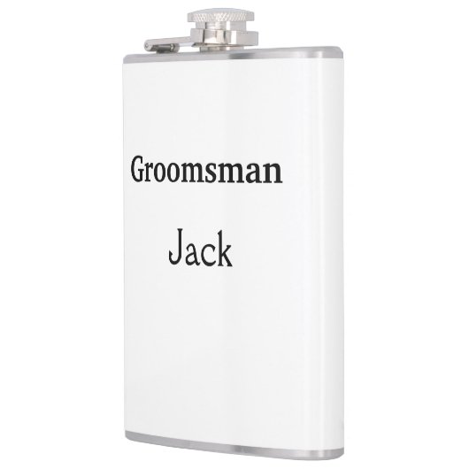 EENVOUDIG MINIMAL jouw naam aangepaste Groomsman F Heupfles (Links)