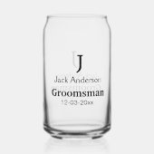 EENVOUDIG MINIMAL jouw naam aangepaste Groomsman t Blikvorm Glas (Voorkant)