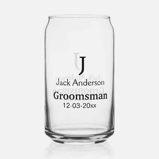 EENVOUDIG MINIMAL jouw naam aangepaste Groomsman t Blikvorm Glas (Voorkant)