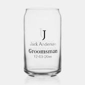 EENVOUDIG MINIMAL jouw naam aangepaste Groomsman t Blikvorm Glas (Achterkant)