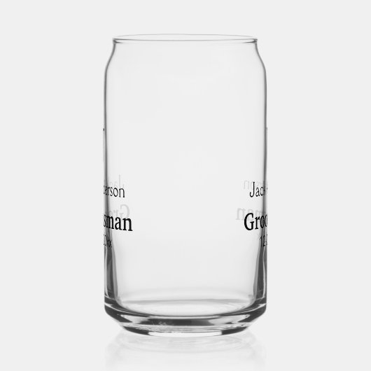 EENVOUDIG MINIMAL jouw naam aangepaste Groomsman t Blikvorm Glas (Links)