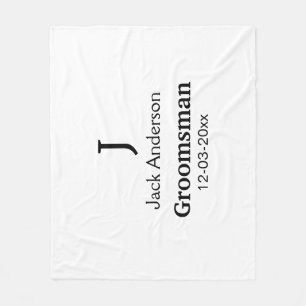 EENVOUDIG MINIMAL jouw naam aangepaste Groomsman t Fleece Deken