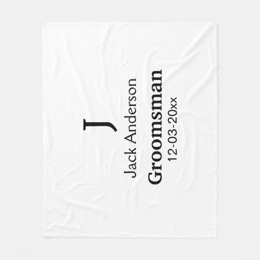 EENVOUDIG MINIMAL jouw naam aangepaste Groomsman t Fleece Deken (Voorkant)
