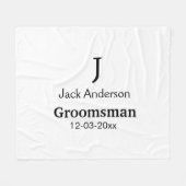 EENVOUDIG MINIMAL jouw naam aangepaste Groomsman t Fleece Deken (Voorkant (Horizontaal))