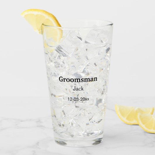 EENVOUDIG MINIMAL jouw naam aangepaste Groomsman t Glas (Voorkant ijs)