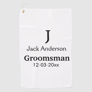 EENVOUDIG MINIMAL jouw naam aangepaste Groomsman t Golfhanddoek