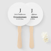EENVOUDIG MINIMAL jouw naam aangepaste Groomsman t Handwaaier (Voorkant en achterkant)