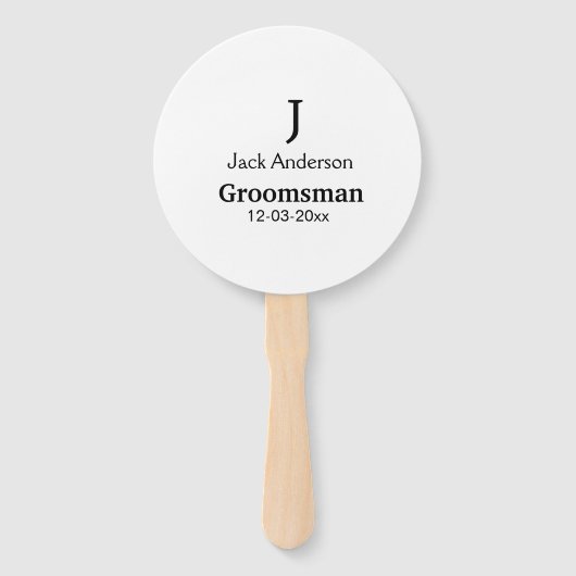 EENVOUDIG MINIMAL jouw naam aangepaste Groomsman t Handwaaier (Voorkant)