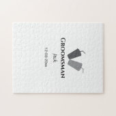 EENVOUDIG MINIMAL jouw naam aangepaste Groomsman t Legpuzzel (Horizontaal)