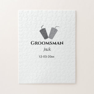 EENVOUDIG MINIMAL jouw naam aangepaste Groomsman t Legpuzzel