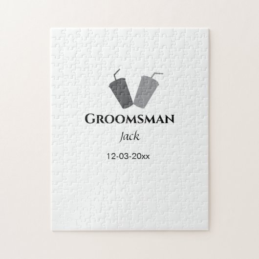 EENVOUDIG MINIMAL jouw naam aangepaste Groomsman t Legpuzzel (Verticaal)