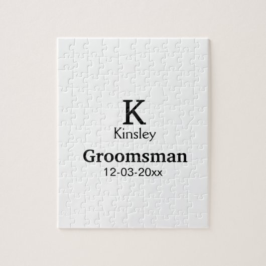 EENVOUDIG MINIMAL jouw naam aangepaste Groomsman t Legpuzzel (Verticaal)
