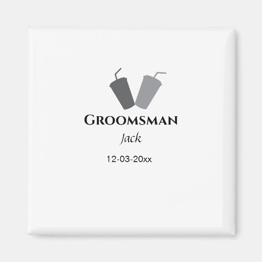 EENVOUDIG MINIMAL jouw naam aangepaste Groomsman t Magneet (Voorkant)