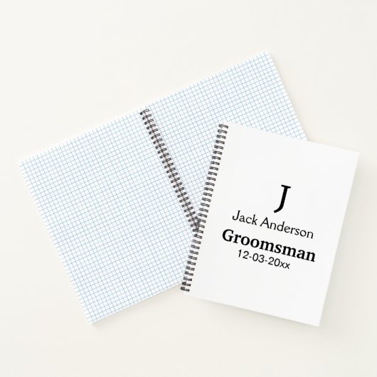 EENVOUDIG MINIMAL jouw naam aangepaste Groomsman t Notitieboek (Binnen)