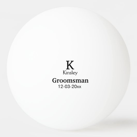 EENVOUDIG MINIMAL jouw naam aangepaste Groomsman t Pingpongbal (Voorkant)