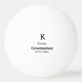 EENVOUDIG MINIMAL jouw naam aangepaste Groomsman t Pingpongbal (Achterkant)