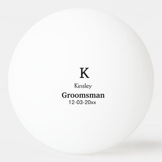 EENVOUDIG MINIMAL jouw naam aangepaste Groomsman t Pingpongbal (Achterkant)