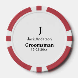 EENVOUDIG MINIMAL jouw naam aangepaste Groomsman t Poker Chips