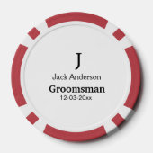 EENVOUDIG MINIMAL jouw naam aangepaste Groomsman t Poker Chips (Achterkant)