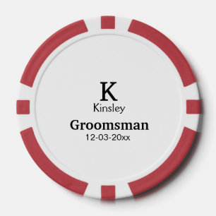 EENVOUDIG MINIMAL jouw naam aangepaste Groomsman t Poker Chips