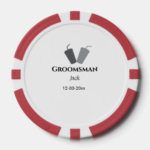 EENVOUDIG MINIMAL jouw naam aangepaste Groomsman t Poker Chips