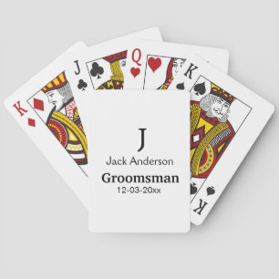 EENVOUDIG MINIMAL jouw naam aangepaste Groomsman t Pokerkaarten