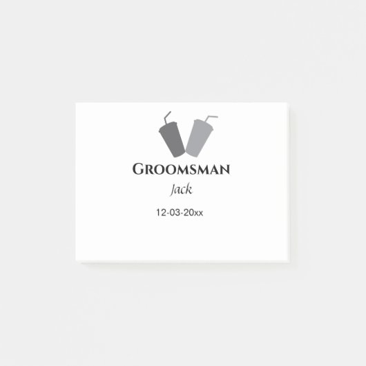 EENVOUDIG MINIMAL jouw naam aangepaste Groomsman t Post-it® Notes (Voorkant)