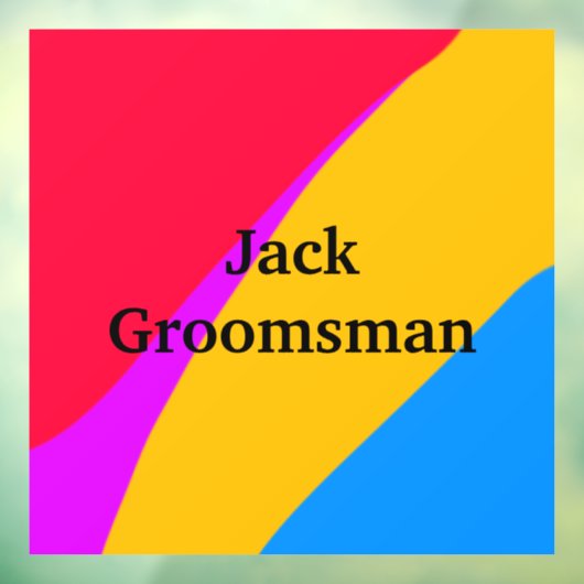 EENVOUDIG MINIMAL jouw naam aangepaste Groomsman t Raamsticker (Vel 3)