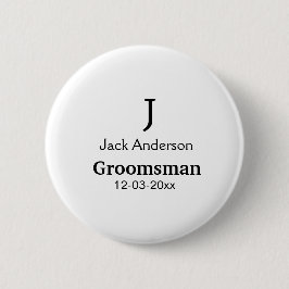 EENVOUDIG MINIMAL jouw naam aangepaste Groomsman t Ronde Button 5,7 Cm