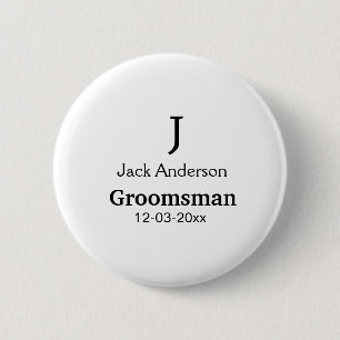 EENVOUDIG MINIMAL jouw naam aangepaste Groomsman t Ronde Button 5,7 Cm