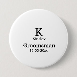EENVOUDIG MINIMAL jouw naam aangepaste Groomsman t Ronde Button 7,6 Cm