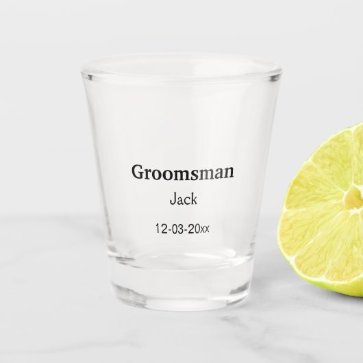 EENVOUDIG MINIMAL jouw naam aangepaste Groomsman t Shot Glas (Voorkant)
