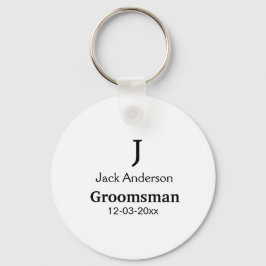 EENVOUDIG MINIMAL jouw naam aangepaste Groomsman t Sleutelhanger