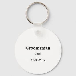 EENVOUDIG MINIMAL jouw naam aangepaste Groomsman t Sleutelhanger
