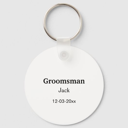 EENVOUDIG MINIMAL jouw naam aangepaste Groomsman t Sleutelhanger (Voorkant)