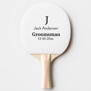 EENVOUDIG MINIMAL jouw naam aangepaste Groomsman t Tafeltennisbatje