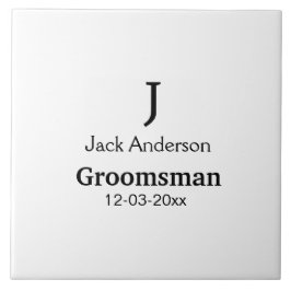 EENVOUDIG MINIMAL jouw naam aangepaste Groomsman t Tegeltje