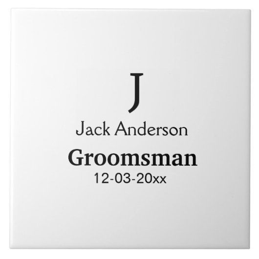 EENVOUDIG MINIMAL jouw naam aangepaste Groomsman t Tegeltje (Voorkant)