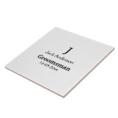 EENVOUDIG MINIMAL jouw naam aangepaste Groomsman t Tegeltje (Zijkant)