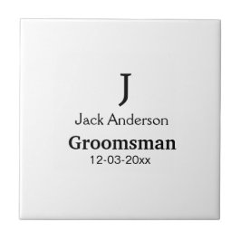 EENVOUDIG MINIMAL jouw naam aangepaste Groomsman t Tegeltje