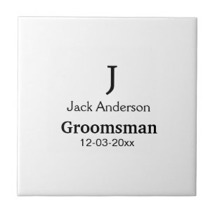 EENVOUDIG MINIMAL jouw naam aangepaste Groomsman t Tegeltje