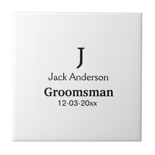 EENVOUDIG MINIMAL jouw naam aangepaste Groomsman t Tegeltje (Voorkant)