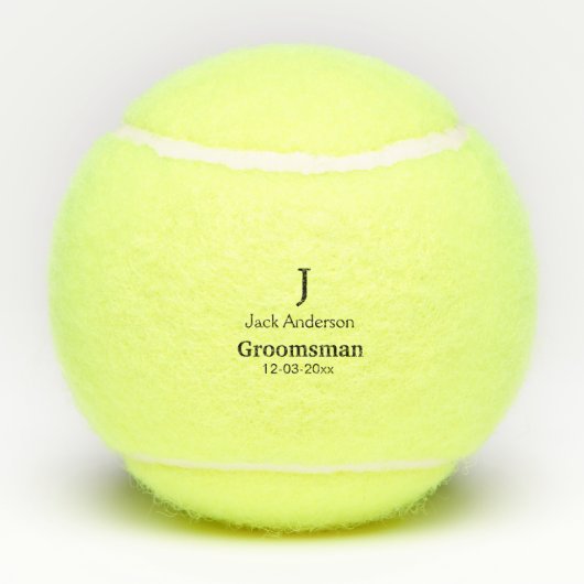 EENVOUDIG MINIMAL jouw naam aangepaste Groomsman t Tennisballen (Achterkant)