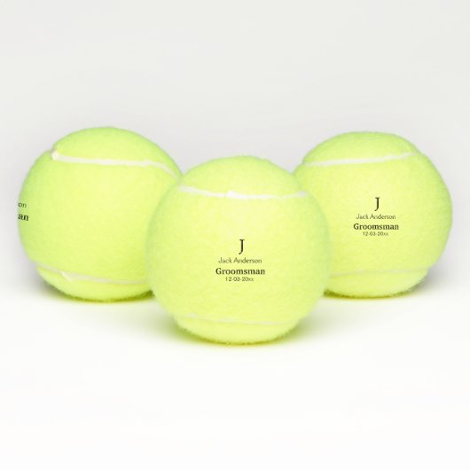 EENVOUDIG MINIMAL jouw naam aangepaste Groomsman t Tennisballen (Multi)