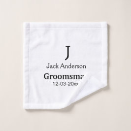 EENVOUDIG MINIMAL jouw naam aangepaste Groomsman t Washandje