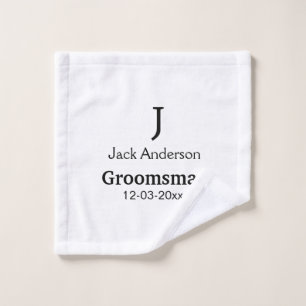 EENVOUDIG MINIMAL jouw naam aangepaste Groomsman t Washandje