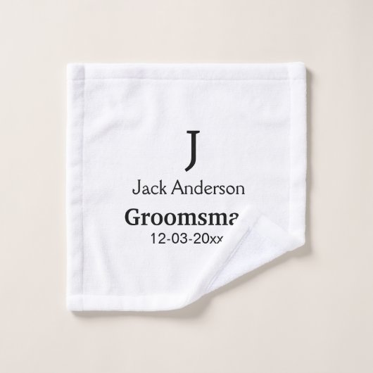 EENVOUDIG MINIMAL jouw naam aangepaste Groomsman t Washandje (Wasdoekje)