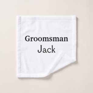 EENVOUDIG MINIMAL jouw naam aangepaste Groomsman t Washandje